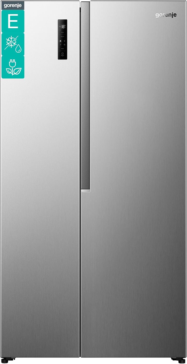 Gorenje NRS917E41X Side-by-Side, BxHxT: 91,1 × 178,6 × 61,5 cm, Inverter-Kompressor, Stauraum, 544L, XXL Gefrierschulbladen, Edelstahl, NoFrostPlus