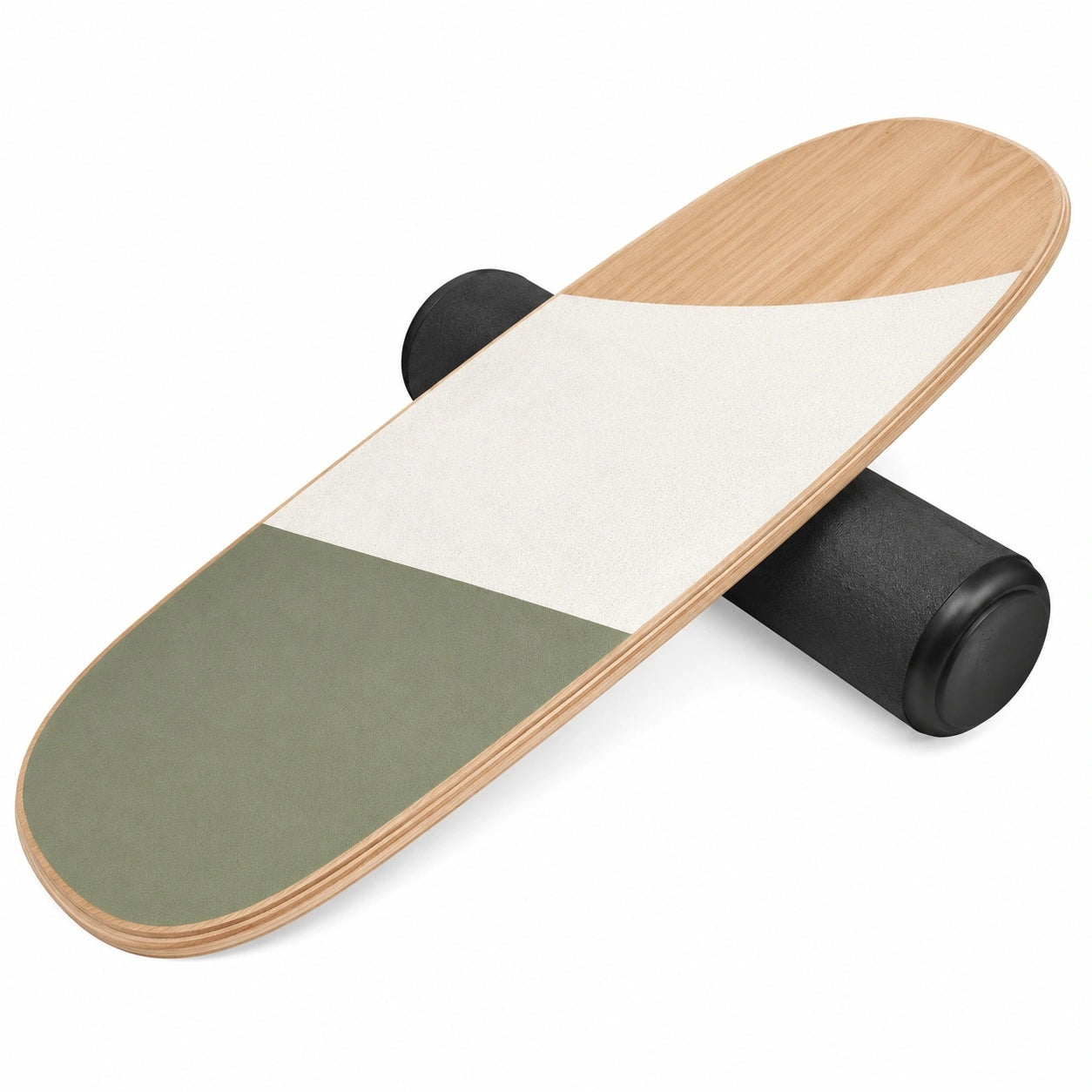 Balance Board Holz/Grün/Weiß, 74x25 cm