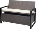 Mendler Poly-Rattan 2er Sitzbank, 150 Liter, Stauraum
