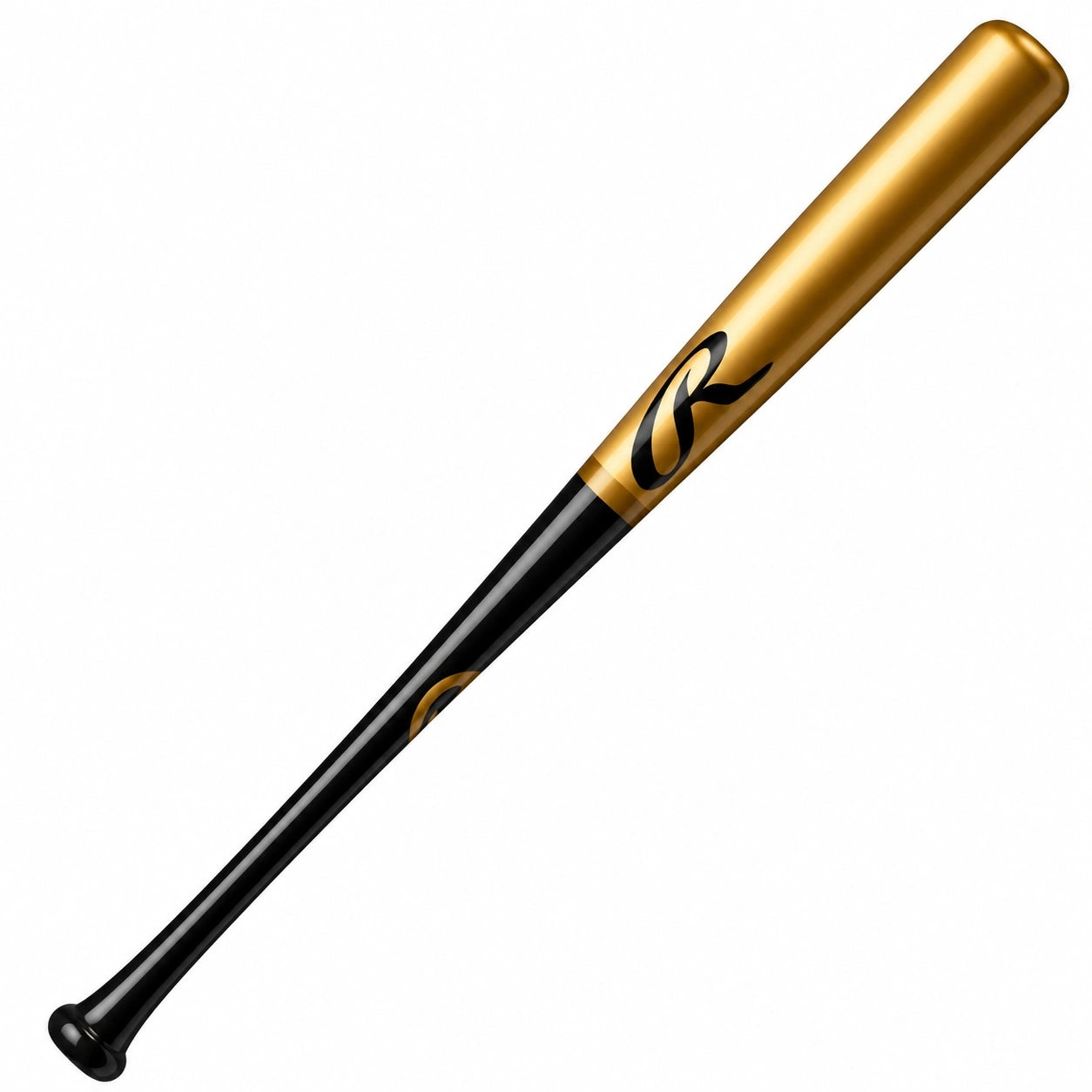 Baseballschläger Aluminium Schwarz und Gold 85 cm