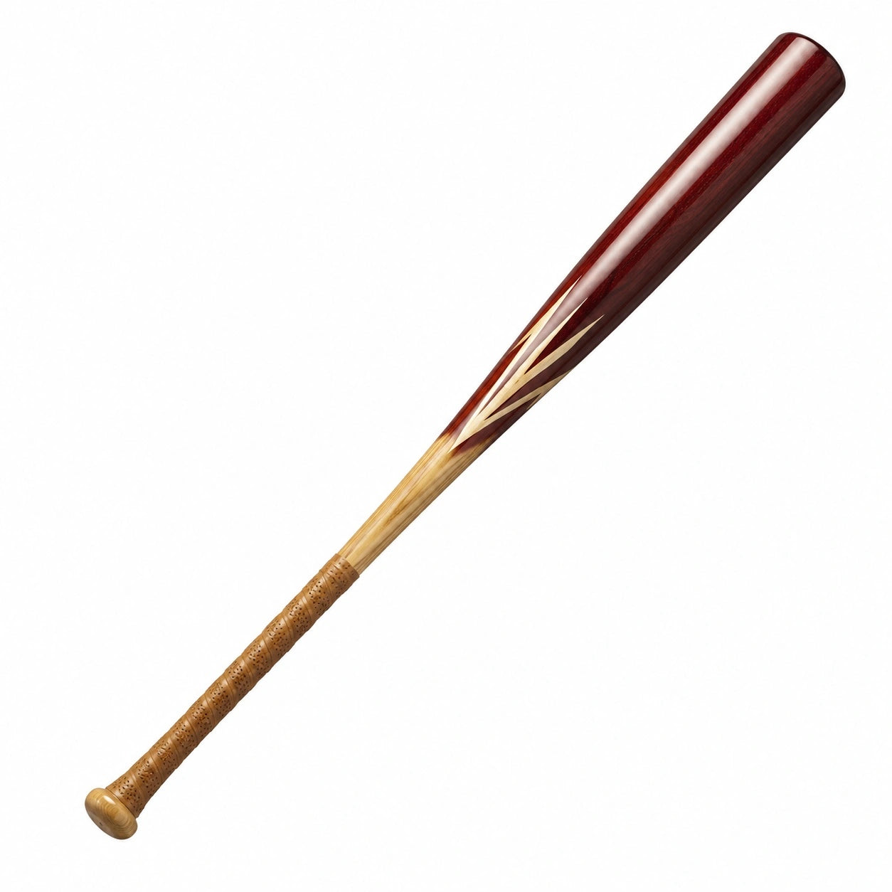 Baseballschläger Holz Dunkelrot/Natur