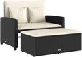 vidaXL Gartensofa 2-Sitzer, Outdoor Sofa, Schwarz Poly Rattan