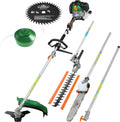 GARDEBRUK Benzin Motorsense Freischneider 5 in 1 Heckenschere Rasentrimmer Kettens, 1,2 Liter, verstellbar