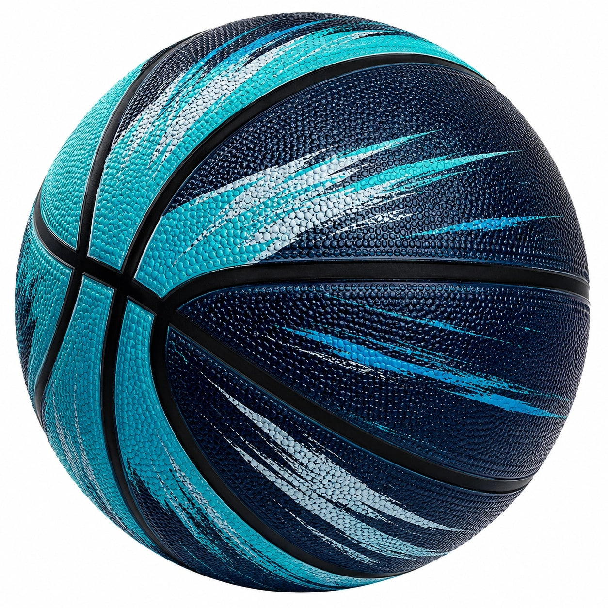 Basketball für Outdoor und Indoor, Dunkelblau und Türkis
