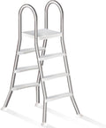 4 Stufige Poolleiter Edelstahl, Poolleiter 132 cm Poolhöhe, Schwimmbadleiter Poolleitern 250 kg Tragkraft