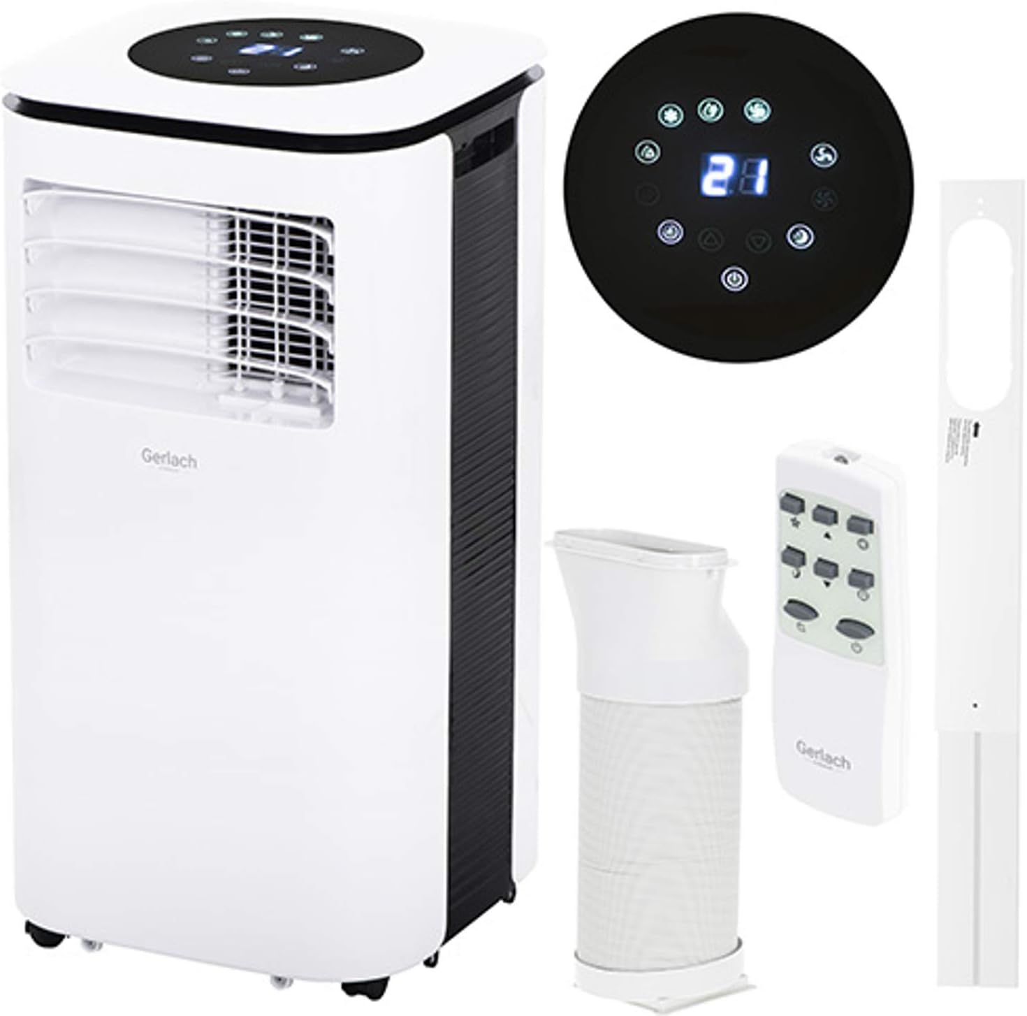 Gerlach GL 7923 Klimatisator, 9000 BTU, 3 in 1 Klimagerät, 9000 BTU, 65 dB, 17 Liter, LED-Anzeige, Fernbedienung, Timer, 3 in 1 Klimagerät
