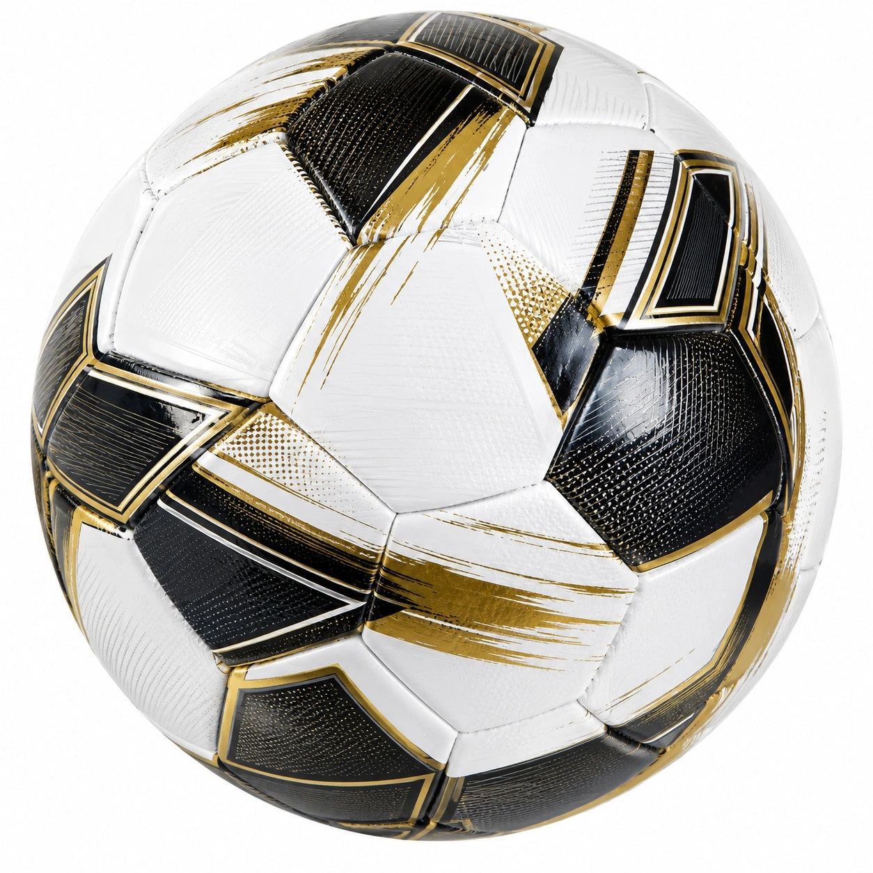 Fußball Größe 5 in Schwarz/Weiß/Gold