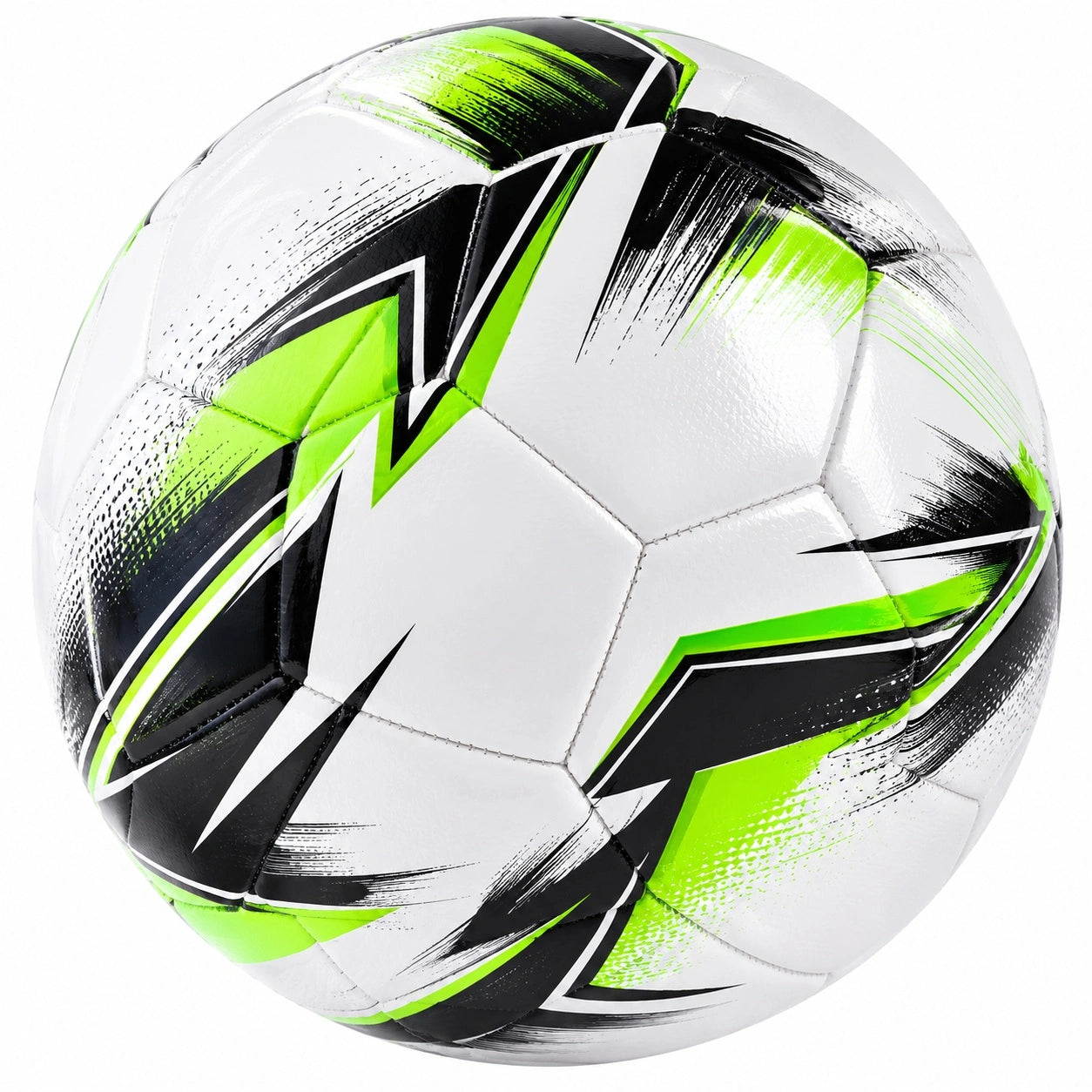 Fußball Größe 5 Weiß/Schwarz/Neongrün