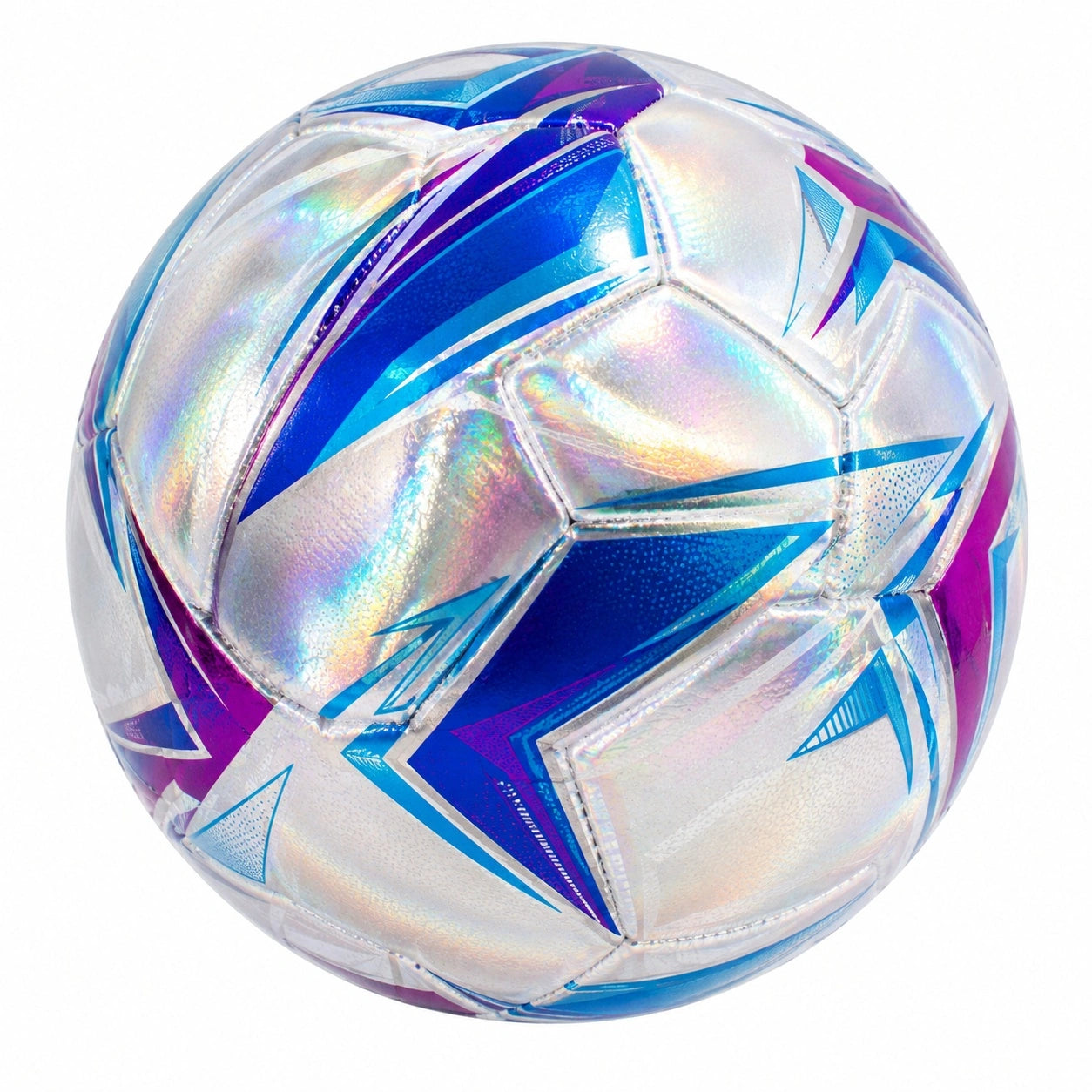 Holographischer Fußball Größe 5 Blau/Lila/Silber