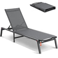 VEVOR Sonnenliege klappbar Pool, 182 × 60 × 88 cm Alu-Liegestühle mit 5 verstellbaren Positionen, klappbar, wasserbeständig