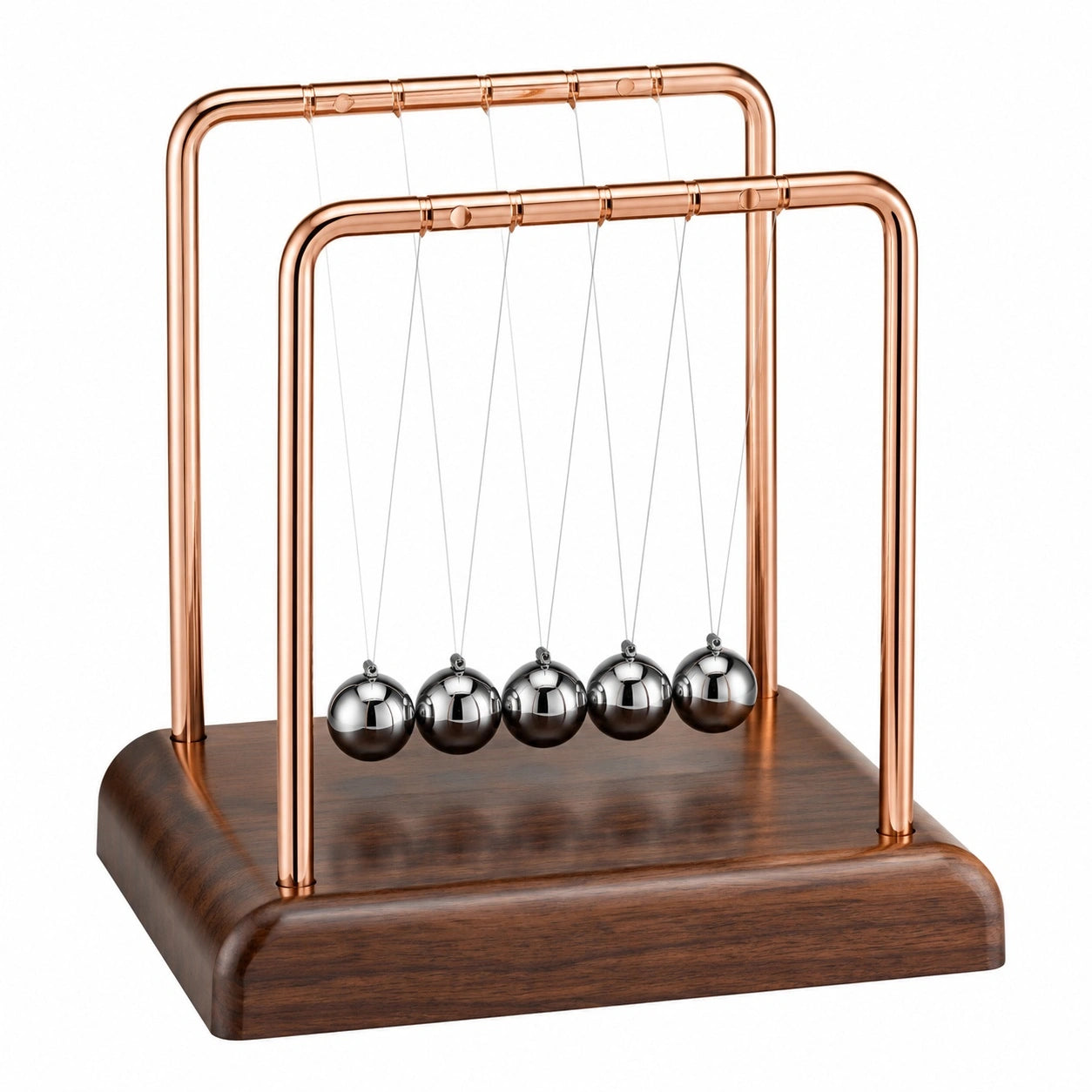 Newton Pendel mit Holzrahmen und Edelstahlkugeln
