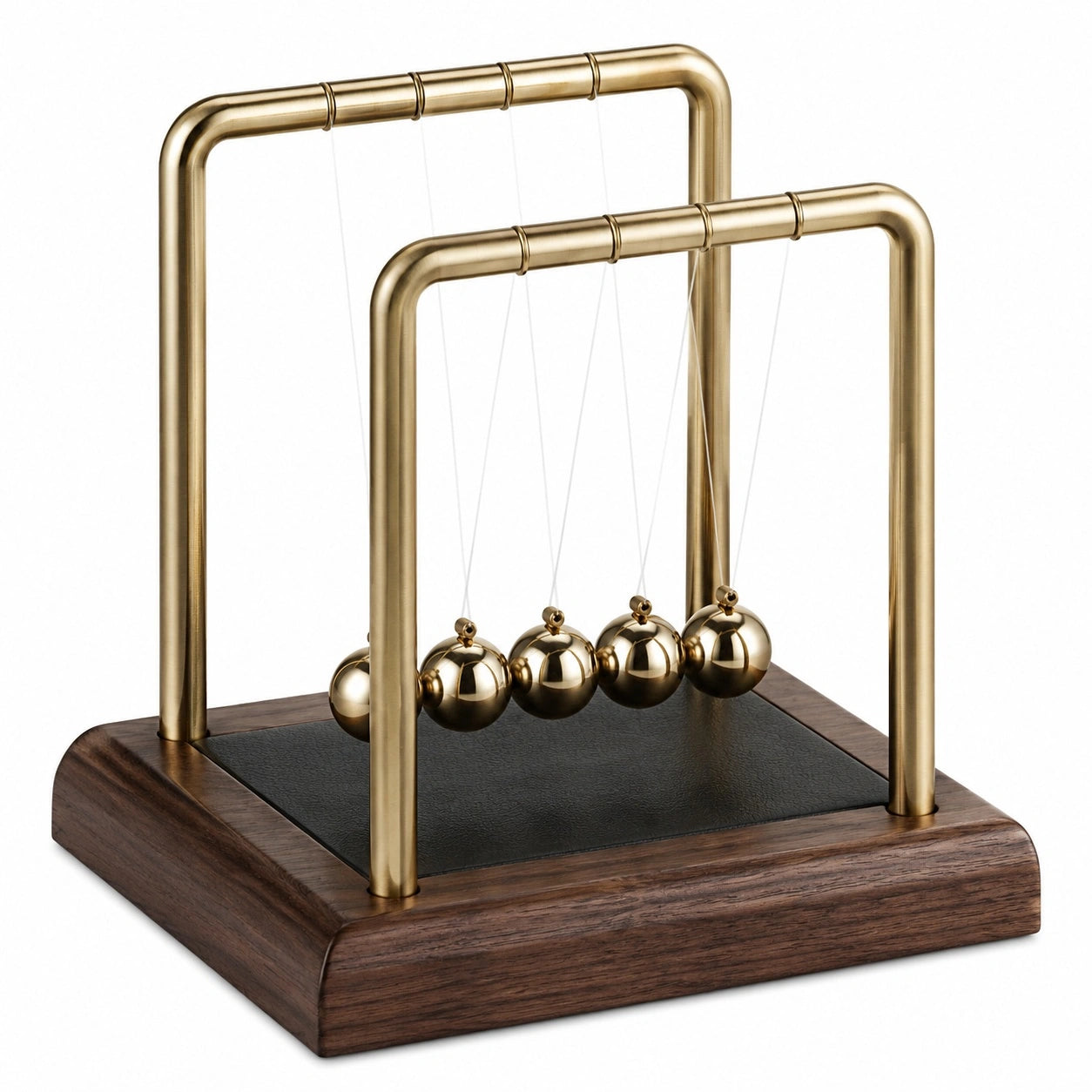 Goldenes Newton-Pendel mit Holzbasis