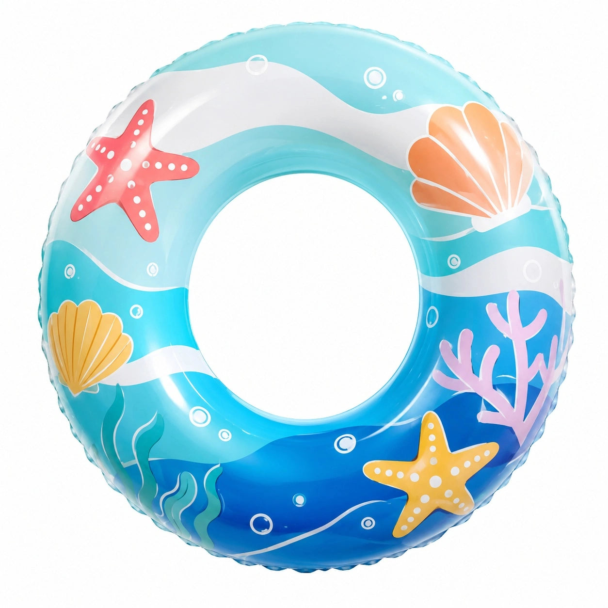 Aufblasbarer Kinder-Schwimmring mit Meeresmotiven, Blau
