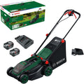 Bosch Akku-Rasenmäher, 40 l Stoff-Grasfangkorb, Schnitthöhe: 30-75 mm, 2 × 18V Akku und Ladegerät), ROTAK18V2-38, 2 x Akku 18V 4