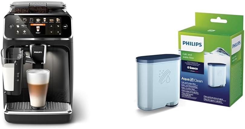 Philips Series 5400 EP5441/50 Kaffeevollautomat mit LatteGo, 12 Kaffeespezialitäten, 4 Benutzerprofile, Touchdisplay, inkl. AquaClean CA6903/10
