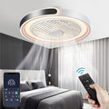 ASJK Deckenventilator mit dimmbarer 72-W-LED, bis 7.200 lm, 3.000–6.000 K, 6 Stufen, reversibel, App, Fernbedienung, Schwarz
