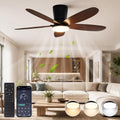 Deckenventilator mit Beleuchtung & Fernbedienung, App-Steuerung 107 cm Deckenventilator Leise mit DC Motor, 30 dB, Dimmbare LED in 3 Farben, Timer