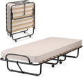 GOPLUS Gästebett 80 × 190 cm, 130 kg, Stauraum, Klappbett mit Matratze, klappbar