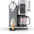 Ninja CREAMi Scoop & Swirl NC701EU Eismaschine, 13 Funktionen, 2 × 480-ml-Behälter, Eiscreme, Softeis, Gelato und Sorbet, Silber