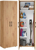 Bellamio Apol Besenschrank, Allzweckschrank 176 × 33 × 60 cm, Flurschrank mit Stauraum, Putzschrank aus Holz