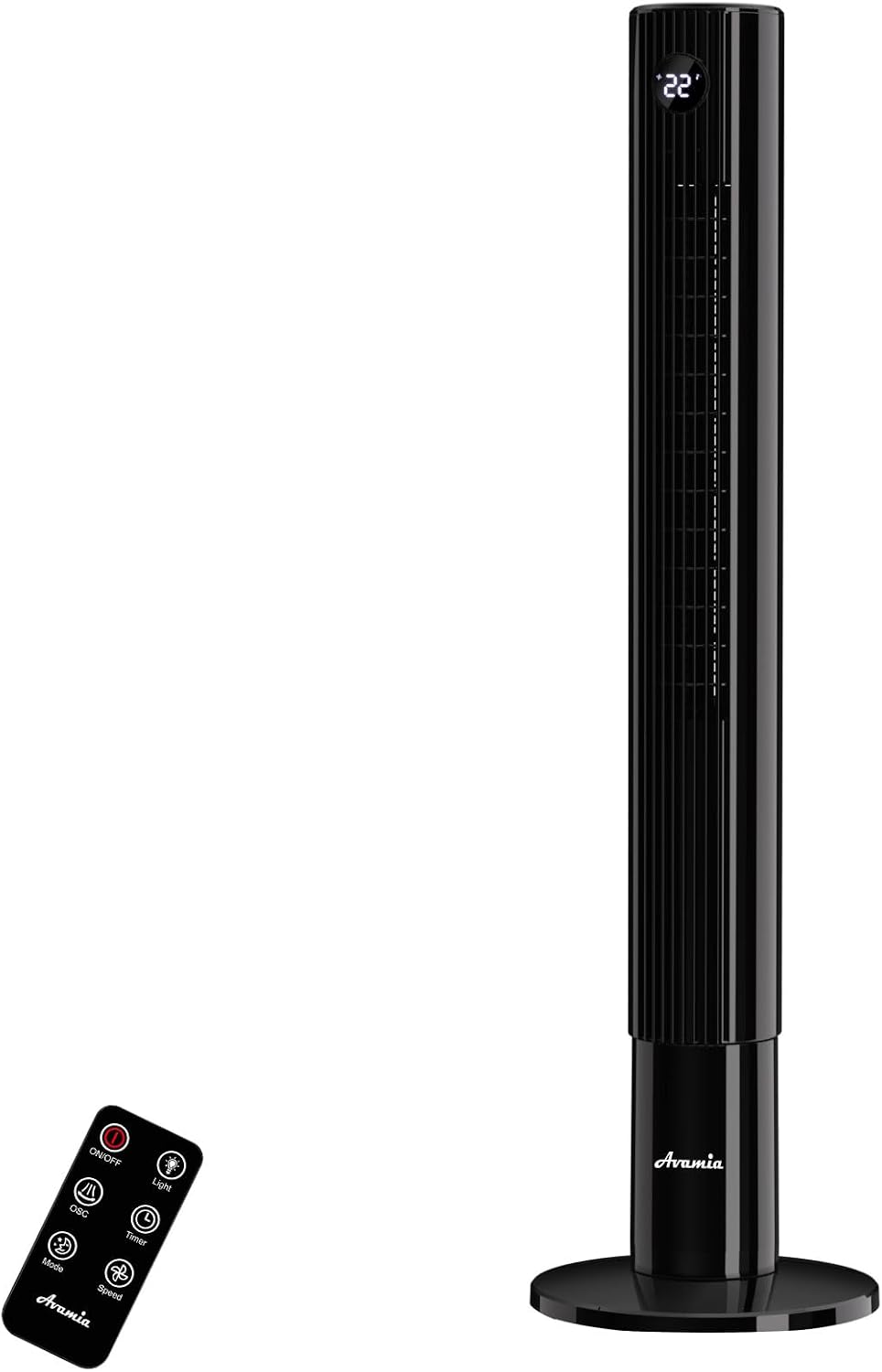 26 dB Leiser Turmventilator, 110 cm Flügelloser Turmventilator, 26 dB, 85 Oszillation, LED-Touch-Display & 12H Timer für Schlafzimmer