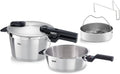 Fissler Vitaquick /Schnellkochtopf-Set 2-teilig, 22 cm (Schnellkochtopf 4,5 L + Schnellbratpfanne 2,5 L, 2-Garstufen