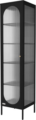 ML-Design Vitrinenschrank 42 × 175 × 40 cm, Maße (BxHxT): 42 × 175 × 40 cm, Stauraum, Schmale Vitrine mit 5 Ablagen und 1 Tür