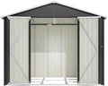 Gartenhaus Metall 240 × 192 cm Schwarz, Stauraum, Wetterfester Fahrradschuppen für Lagerung, wetterbeständig