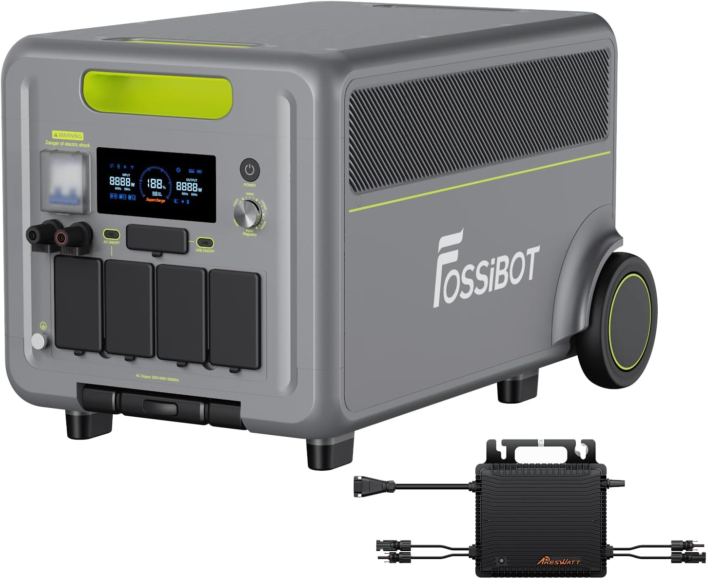 FOSSiBOT F7200 LiFePO4-Powerstation für Notstrom und Industrie, 5.222 Wh, 7.200 W AC-Ausgang, USV-Funktion
