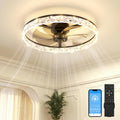 VOLISUN Deckenventilator, 60 CM), Leiser LED Deckenventilator für Schlafzimmer Wohnzimmer (Schwarz, Fernbedienung, App-Steuerung, LED-Beleuchtung