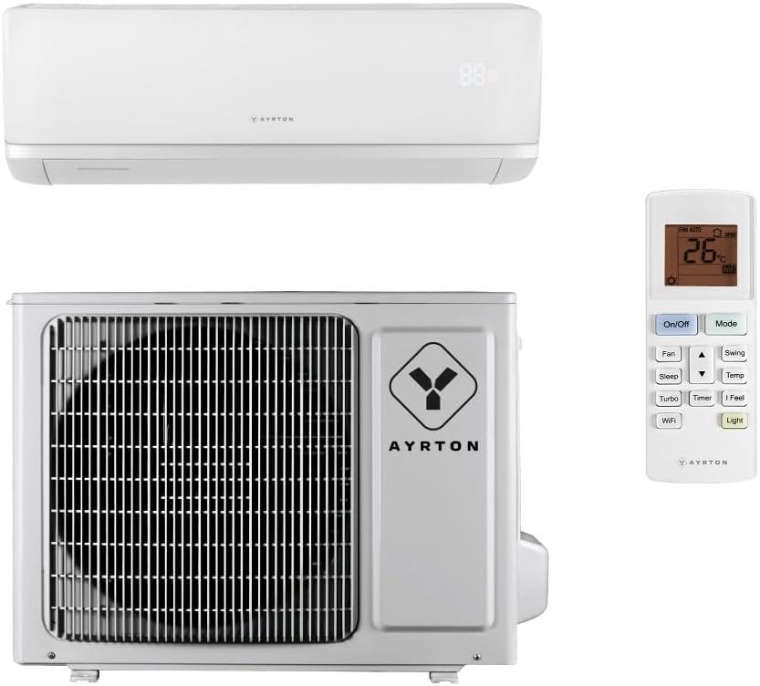 AYRTON Split Klimaanlage, 2,5 kW, 61 dB, Fernbedienung, Inverter, Entfeuchten