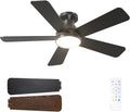 Passky 107 cm Deckenventilator, 35 dB, Dimmbare LED-Leuchte, Fernbedienung, LED-Beleuchtung, 3 Farbtemperaturen Schwarz, 6 Geschwindigkeiten