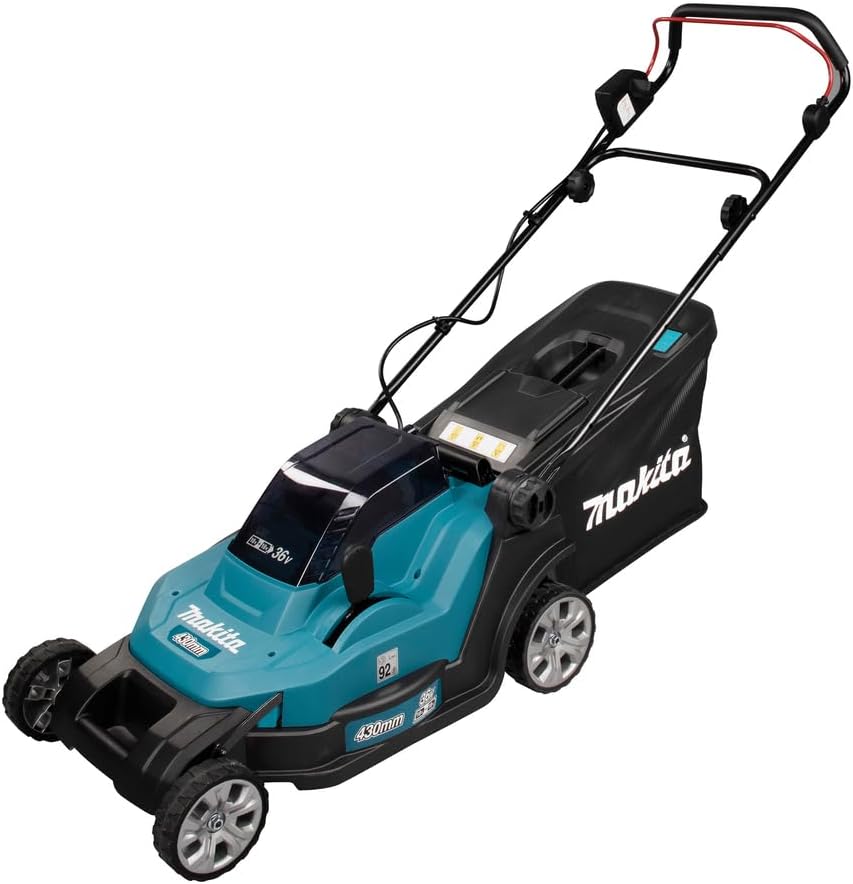Makita DLM432Z Akku-Rasenmäher, Zwei in Reihe geschaltete 18V Akkus
