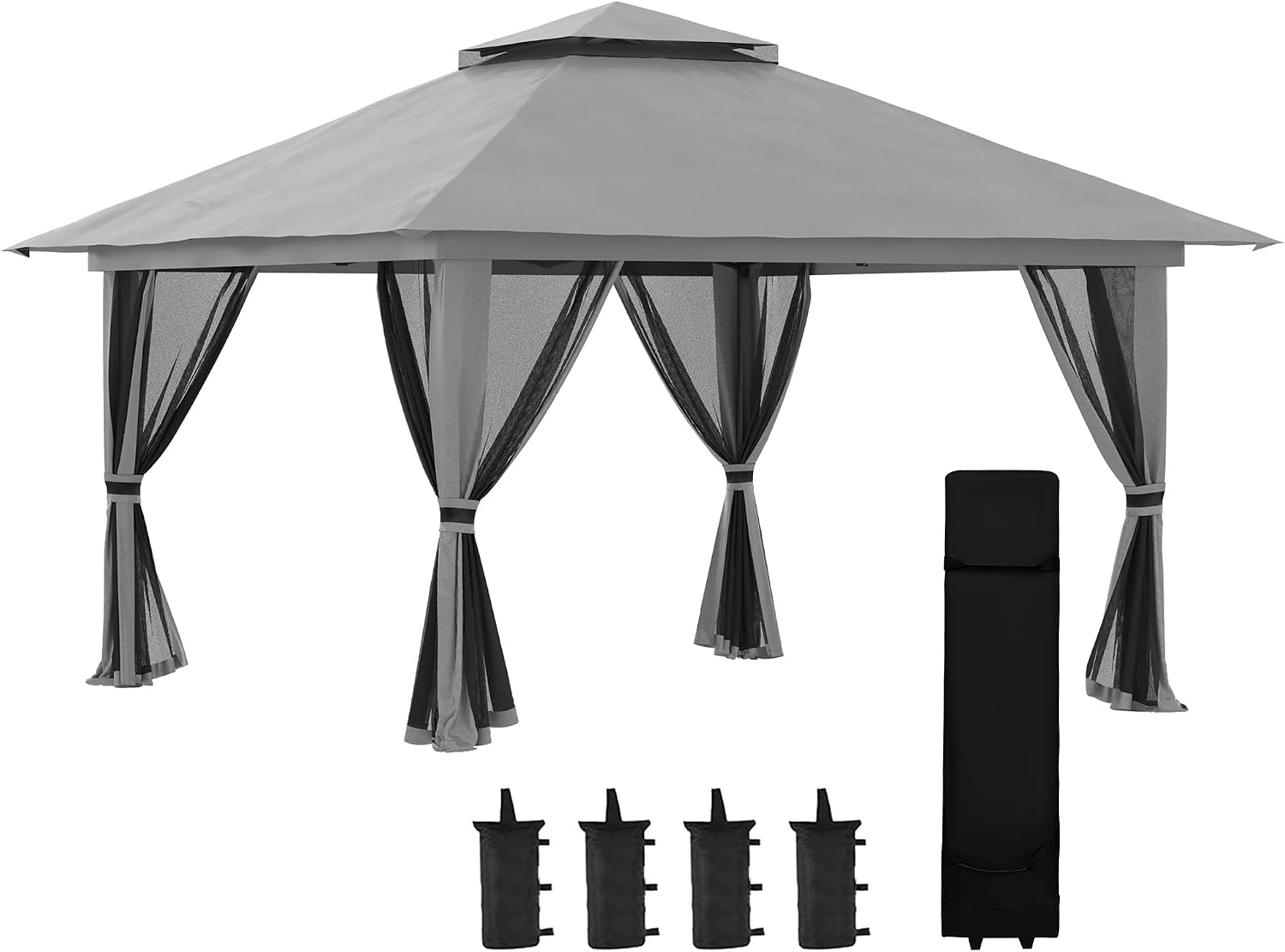 Outsunny Pavillon, Klappmaß: 25L x 25B x 125H cm, 392 L