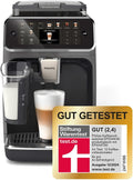 PHILIPS Serie 5500 Kaffeevollautomat, Schwarz/Grau (EP5544/50), 20 heiße und kalte Kaffeespezialitäten, 40% leiser mit SilentBrew