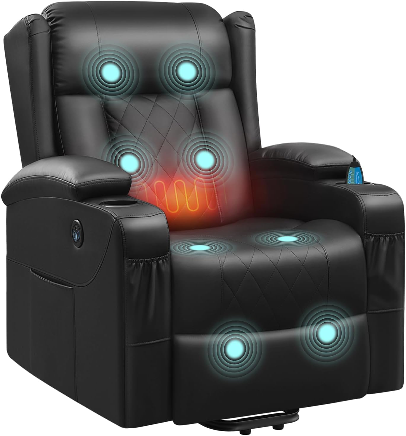 WOLTU Massagesessel, Stauraum, elektrisch verstellbar, Kunstleder