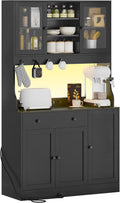 Küchenschrank mit Arbeitsplatte, 103.5*40*180 cm, Sideboard mit LED, Großer Stauraum, Fernbedienung, Buffetschrank mit Schubladen, dimmbares Licht