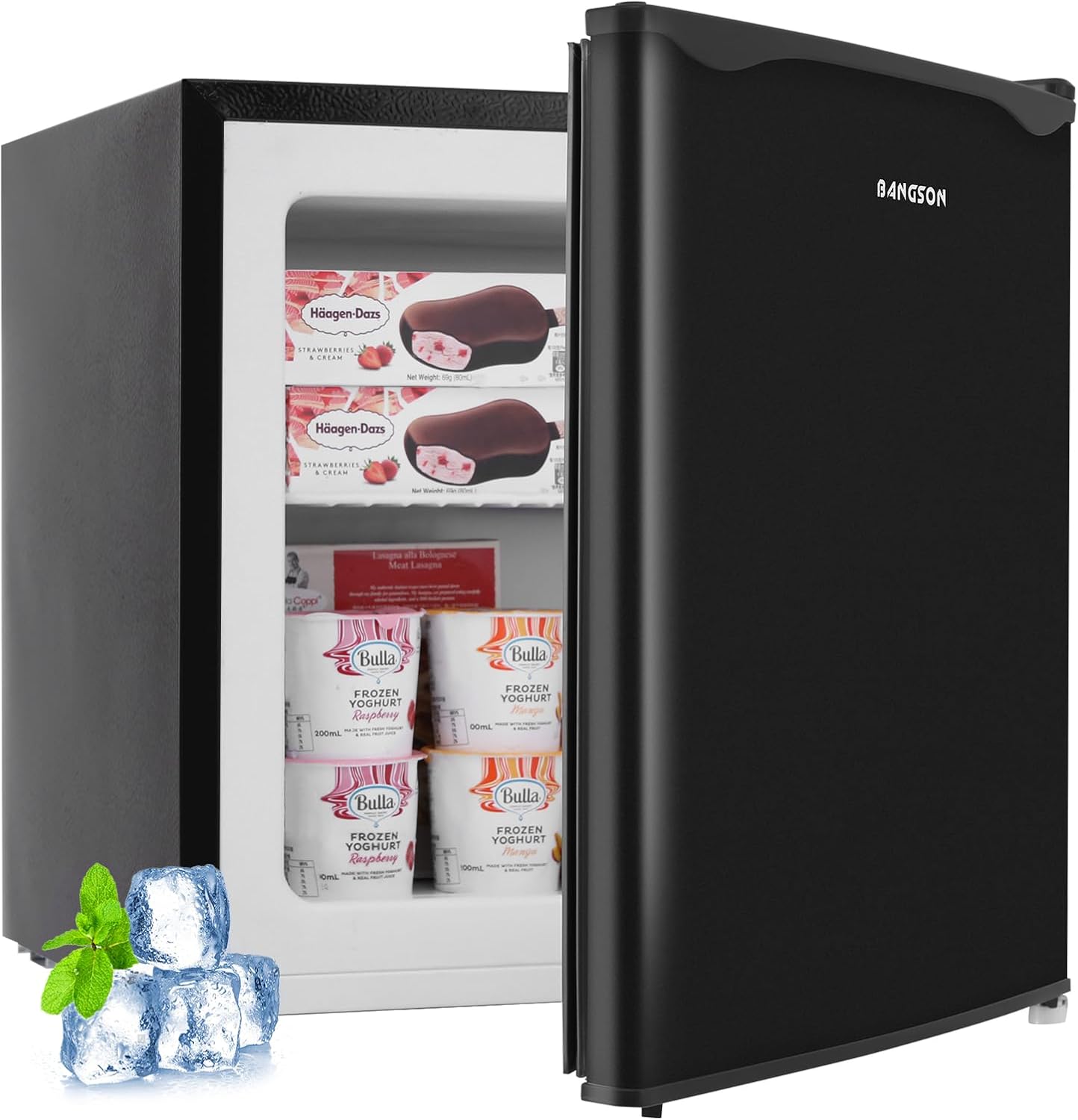 BANGSON Upright Freezer, 1.1Cu. ft Energy-Saving Mini Freezer with Removable Shelf