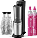 SodaStream Crystal 3.0 Wassersprudler mit 2x Quick-Connect CO2-Zylinder und Tisch