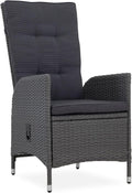 Riess Ambiente Outdoor Gartenstuhl, Polyrattan, Hochlehner mit Armlehne verstellbar wetterfest, wetterbeständig