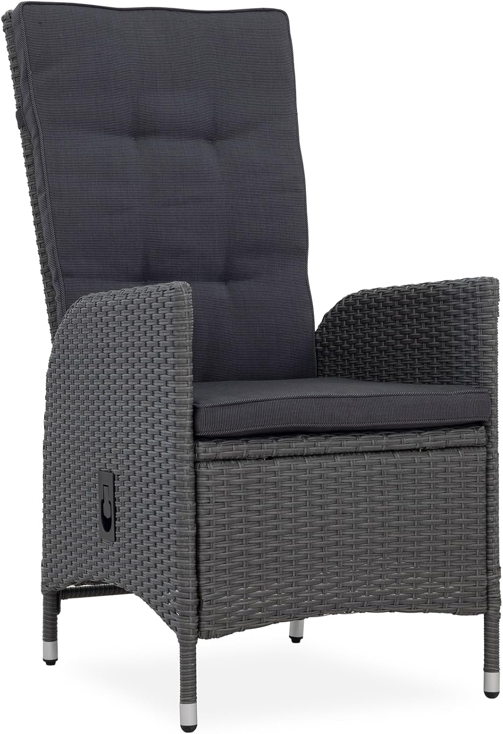 Riess Ambiente Outdoor Gartenstuhl, Polyrattan, Hochlehner mit Armlehne verstellbar wetterfest, wetterbeständig