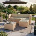 Juskys Polyrattan Lounge Punta Cana M für 3-4 Personen mit 3er Sofa, Gartenmöbel Set wetterfest, wetterbeständig