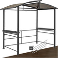 tectake Outdoor Grillpavillon, Überdachung für Grill, Metall Pavillon für Outdoorküche auf Balkon, Gartenpavillon 240 × 150 × 234, wetterbeständig