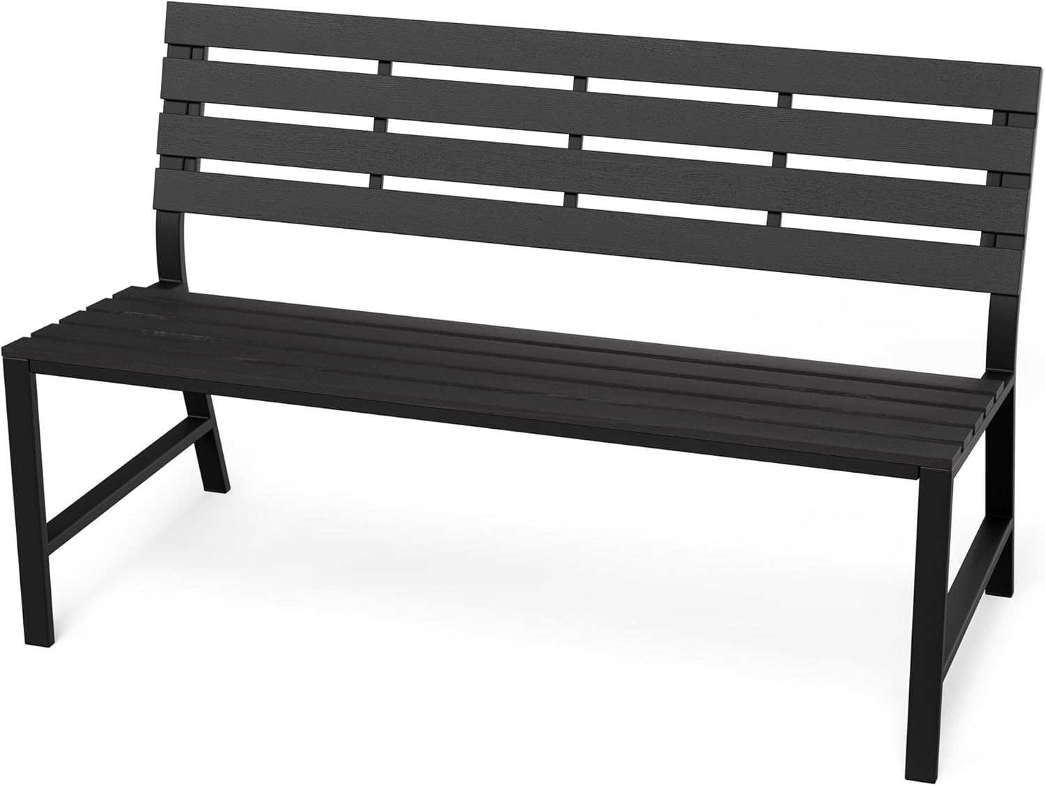 di volio Gartenbank, 130 cm (Schwarz), Parkbank aus wetterfestem PS-Board in Holzoptik