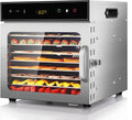 Dörrautomat Edelstahl mit Rezeptheft 8 Etagen, oiyocemo 500 W Edelstahl Lebensmittel Dehydrator mit 360 Luftzirkulation, Timer