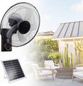 Solar Wandventilator, 40,6 cm Oszillierender Lüfter mit Solarpanel & Netzadapter, Timer für Innen/Außen in Haus, Oszillation, 3 Geschwindigkeiten