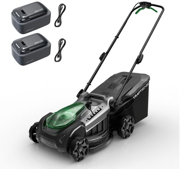40-V-Akku-Rasenmäher für Gärten bis 600 m², 43 cm Schnittbreite, 2 × 20 V/5 Ah, 25–75 mm, Mulchen und Fangen, bürstenlos