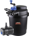 Mauk Teichdruckfilter Komplettset, 11 W UVC Klärer mit Spin Clean, 6000 Liter, Filter