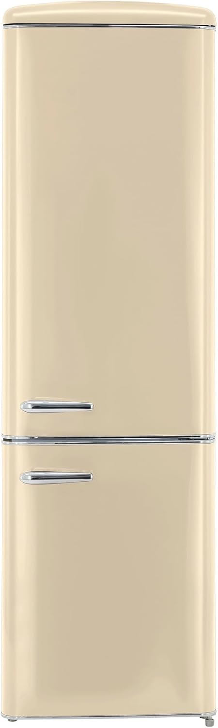 Retro Kühlschrank, Kühl-Gefrierkombination 244 L, 181 L, LED-Licht, LED-Beleuchtung, verstellbar