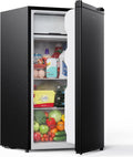 Upstreman 3.2 Cu. Ft Mini Fridge with Freezer, Schwarz-BR321